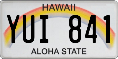 HI license plate YUI841
