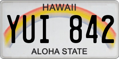 HI license plate YUI842