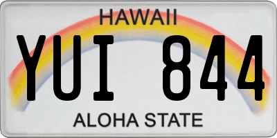 HI license plate YUI844