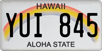 HI license plate YUI845