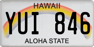 HI license plate YUI846
