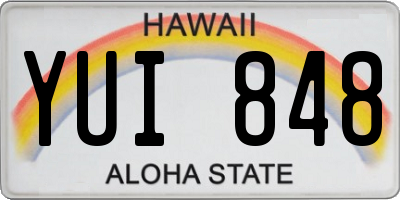 HI license plate YUI848
