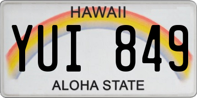 HI license plate YUI849