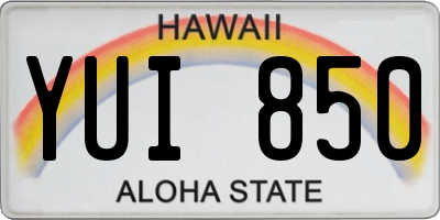 HI license plate YUI850