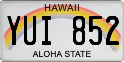 HI license plate YUI852