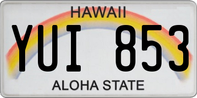 HI license plate YUI853
