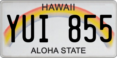 HI license plate YUI855