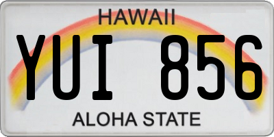 HI license plate YUI856