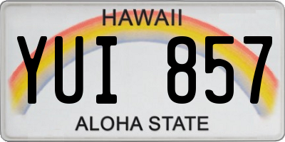 HI license plate YUI857