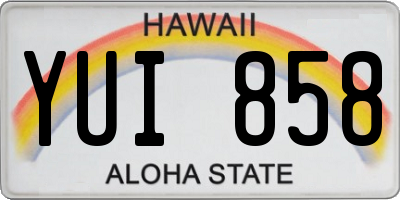 HI license plate YUI858