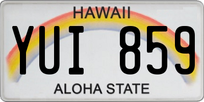HI license plate YUI859