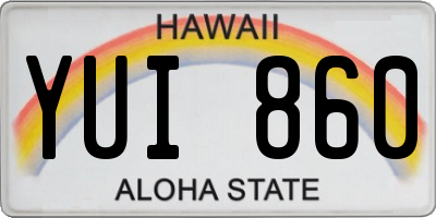 HI license plate YUI860
