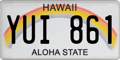 HI license plate YUI861