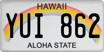 HI license plate YUI862