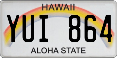 HI license plate YUI864