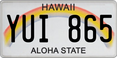 HI license plate YUI865