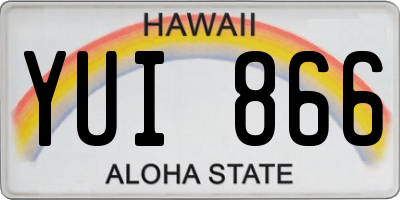 HI license plate YUI866