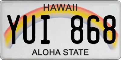 HI license plate YUI868
