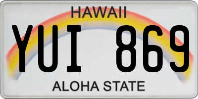 HI license plate YUI869