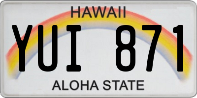 HI license plate YUI871