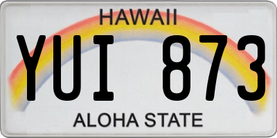 HI license plate YUI873