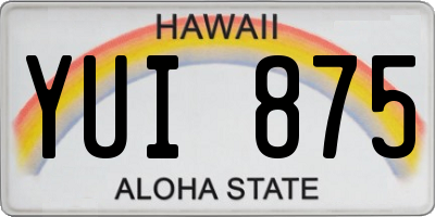 HI license plate YUI875