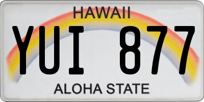HI license plate YUI877