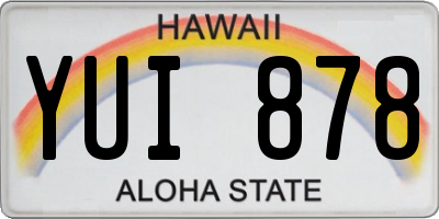 HI license plate YUI878