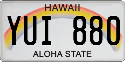 HI license plate YUI880
