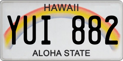 HI license plate YUI882