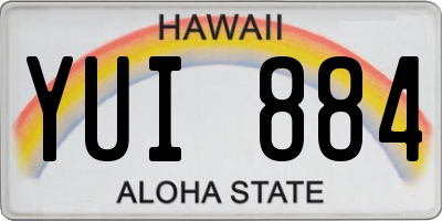 HI license plate YUI884