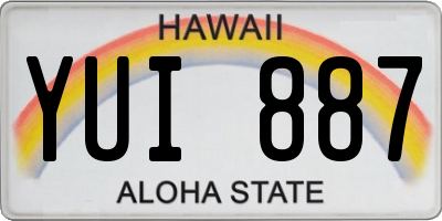 HI license plate YUI887