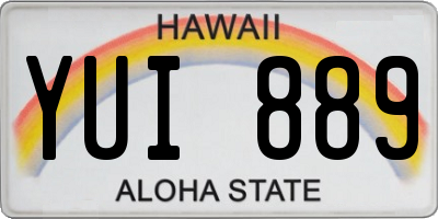 HI license plate YUI889