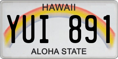 HI license plate YUI891