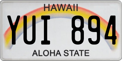 HI license plate YUI894