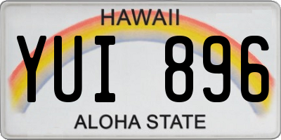 HI license plate YUI896
