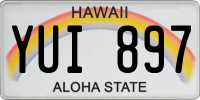 HI license plate YUI897