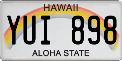 HI license plate YUI898