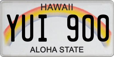 HI license plate YUI900
