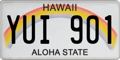 HI license plate YUI901