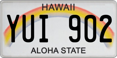 HI license plate YUI902
