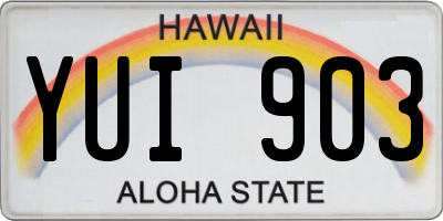 HI license plate YUI903