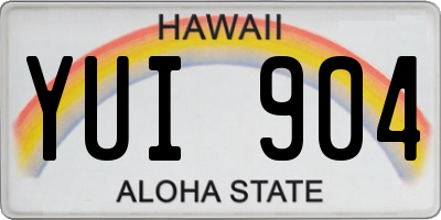 HI license plate YUI904