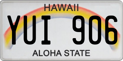 HI license plate YUI906
