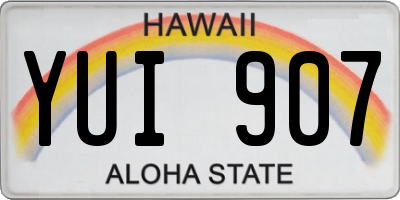 HI license plate YUI907
