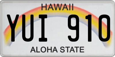 HI license plate YUI910