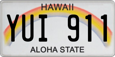 HI license plate YUI911