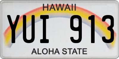 HI license plate YUI913