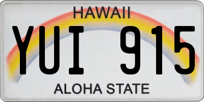 HI license plate YUI915