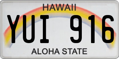 HI license plate YUI916